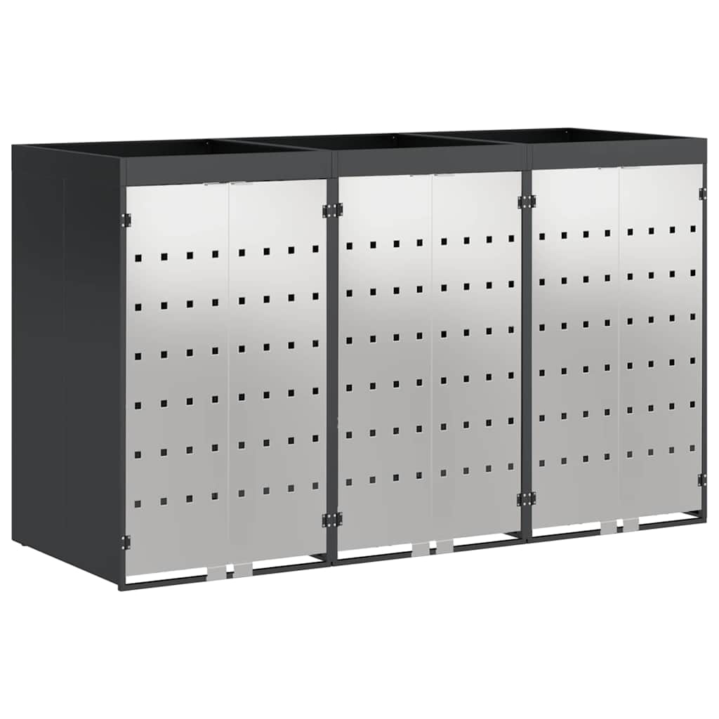 Wheelie Bin Storage for 3 Bins Anthracite 204 x 77.5 x 121.5 cm