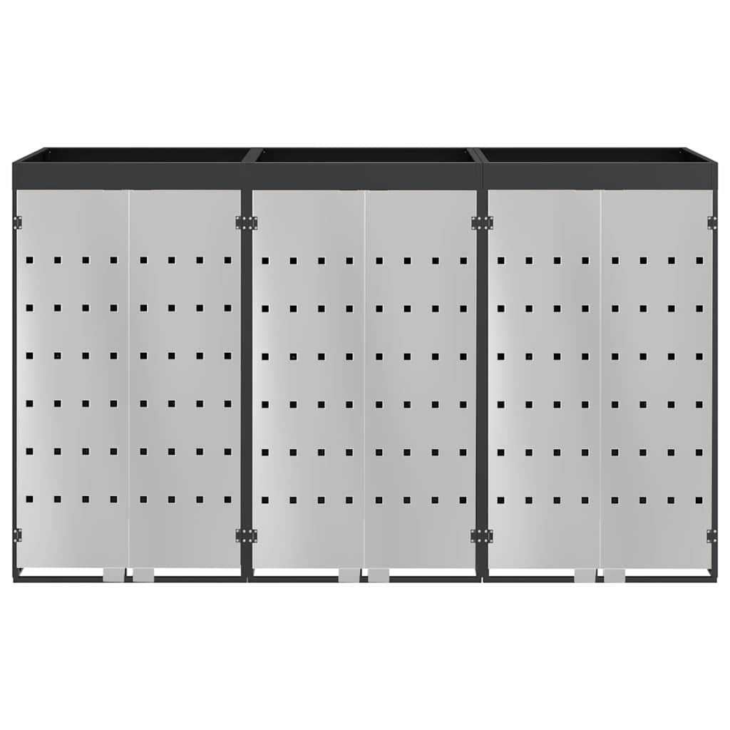 Wheelie Bin Storage for 3 Bins Anthracite 204 x 77.5 x 121.5 cm