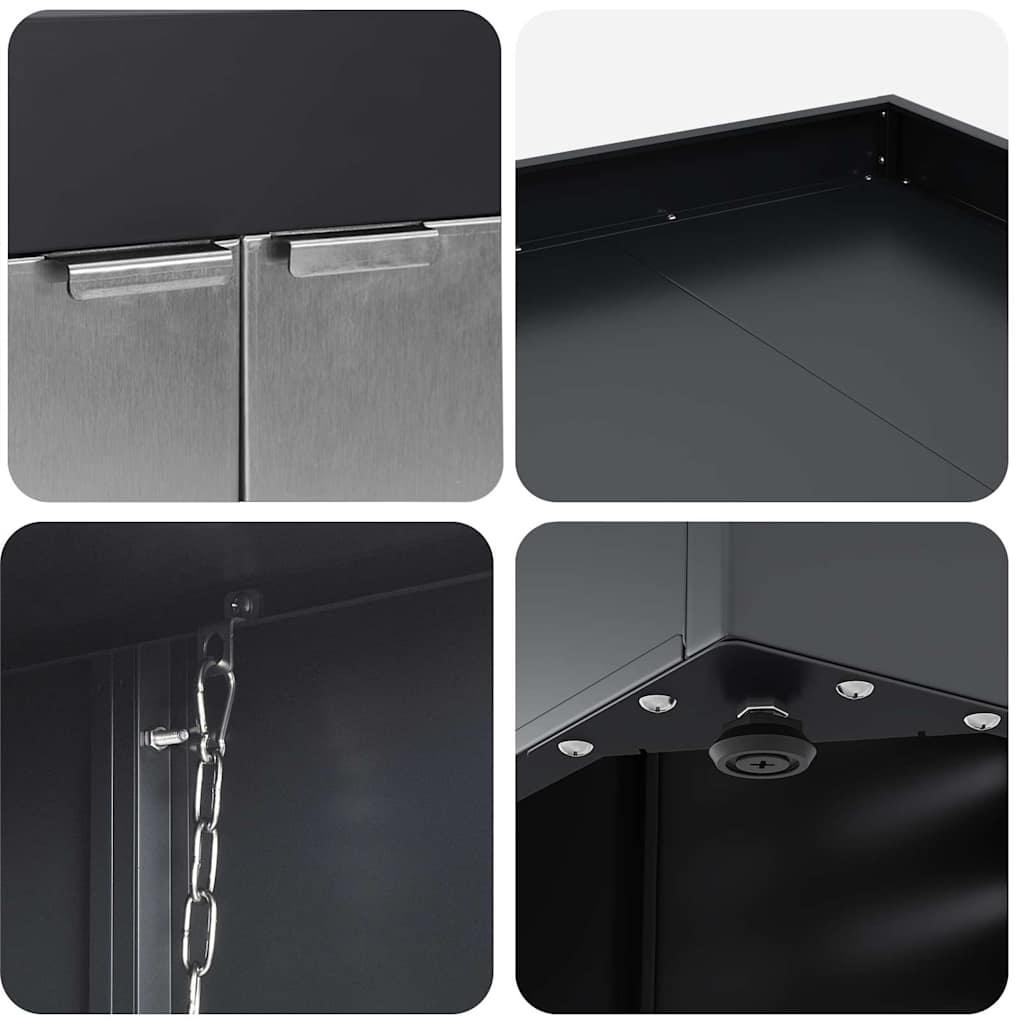 Wheelie Bin Storage for 4 Bins Anthracite 272 x 77.5 x 121.5 cm