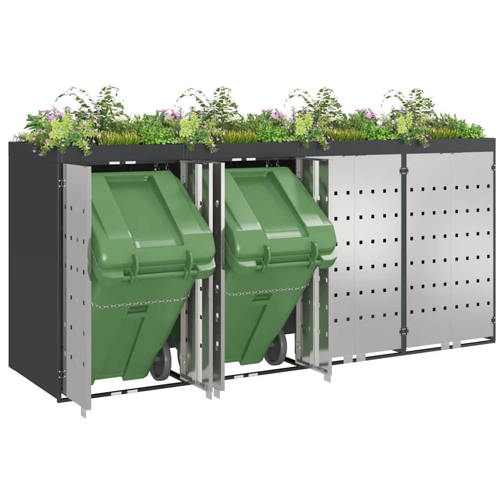 Wheelie Bin Storage for 4 Bins Anthracite 272 x 77.5 x 121.5 cm
