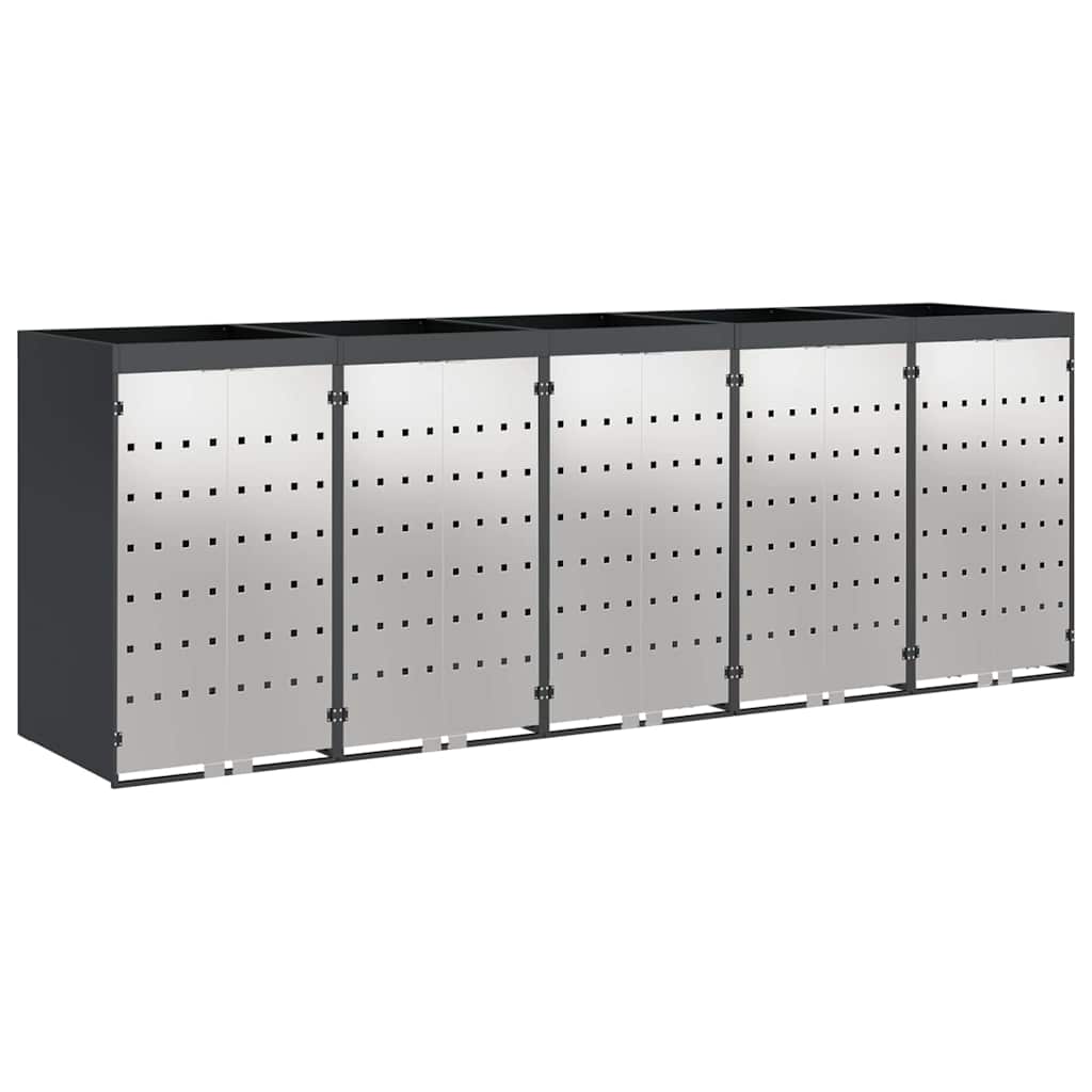 Wheelie Bin Storage for 5 Bins Anthracite 340 x 77.5 x 121.5 cm