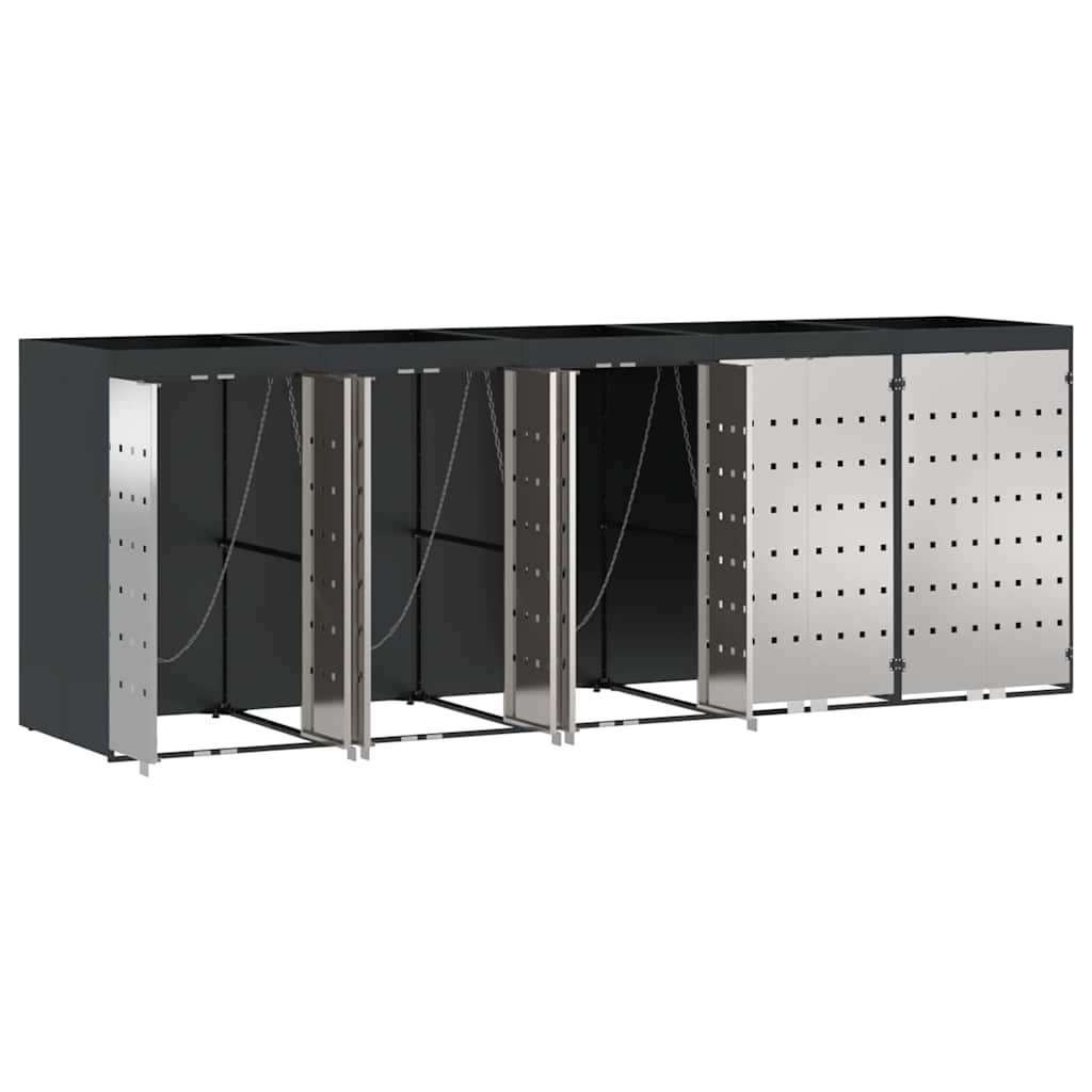 Wheelie Bin Storage for 5 Bins Anthracite 340 x 77.5 x 121.5 cm