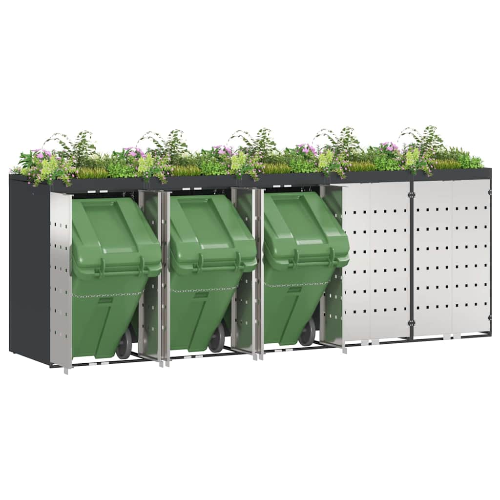 Wheelie Bin Storage for 5 Bins Anthracite 340 x 77.5 x 121.5 cm
