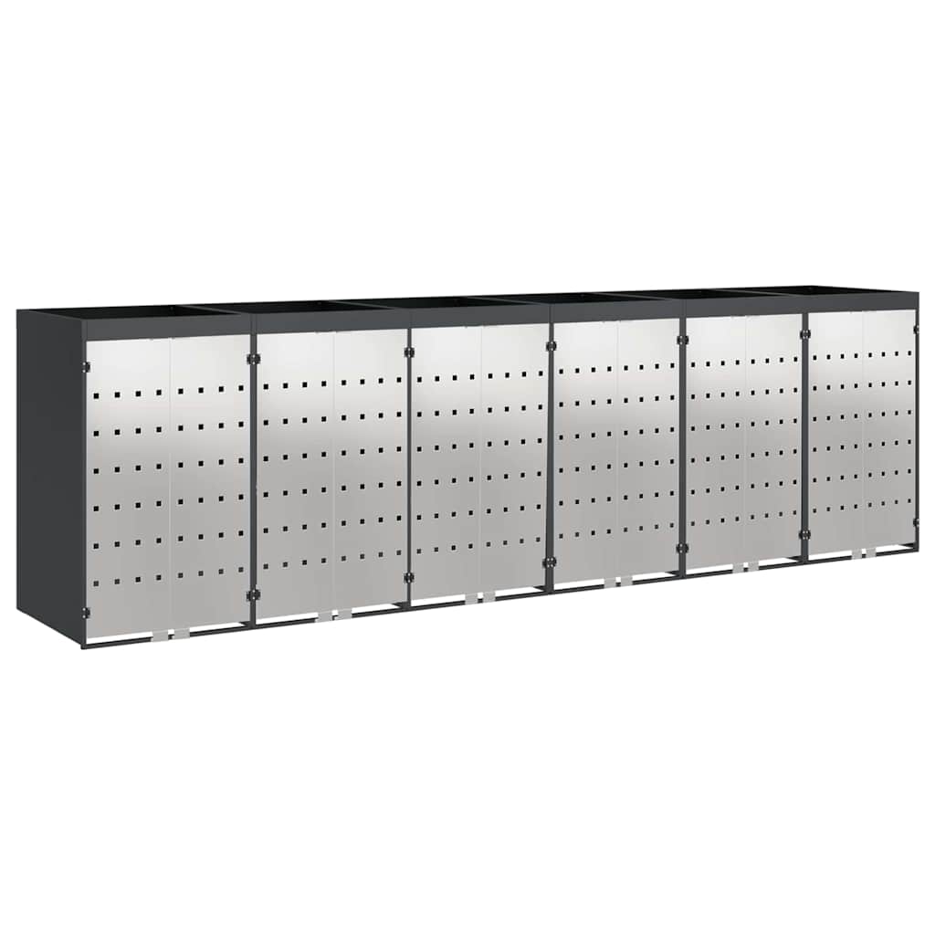 Wheelie Bin Storage for 6 Bins Anthracite 408 x 77.5 x 121.5 cm