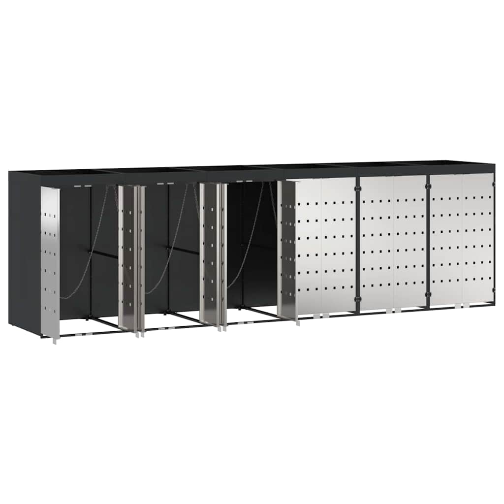 Wheelie Bin Storage for 6 Bins Anthracite 408 x 77.5 x 121.5 cm