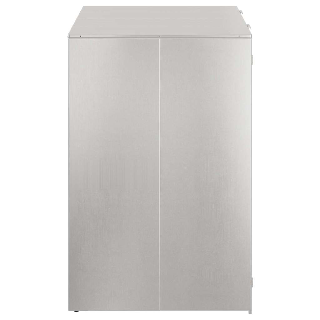 Wheelie Bin Storage for 2 Bins Silver 136 x 77.5 x 115.5 cm