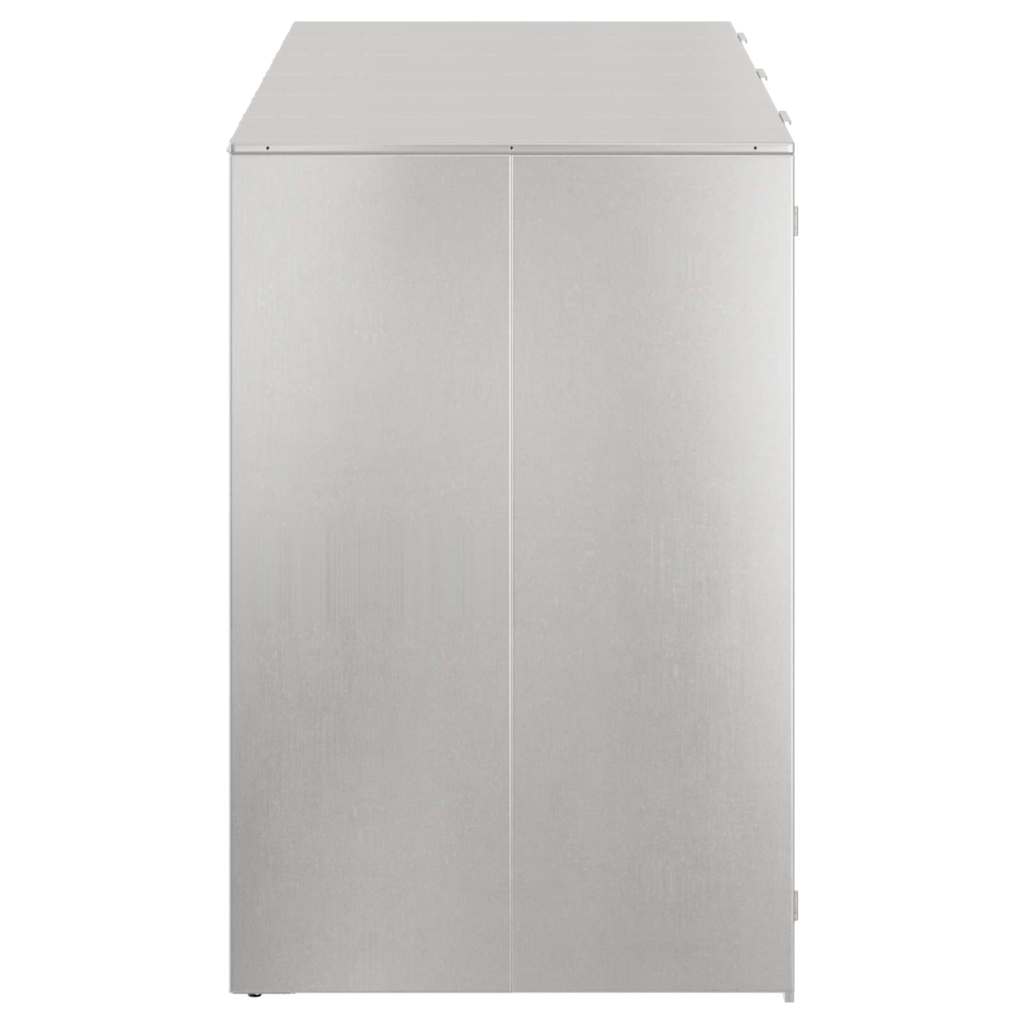 Wheelie Bin Storage for 3 Bins Silver 204 x 77.5 x 115.5 cm