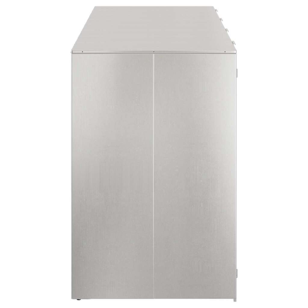 Wheelie Bin Storage for 4 Bins Silver 272 x 77.5 x 115.5 cm