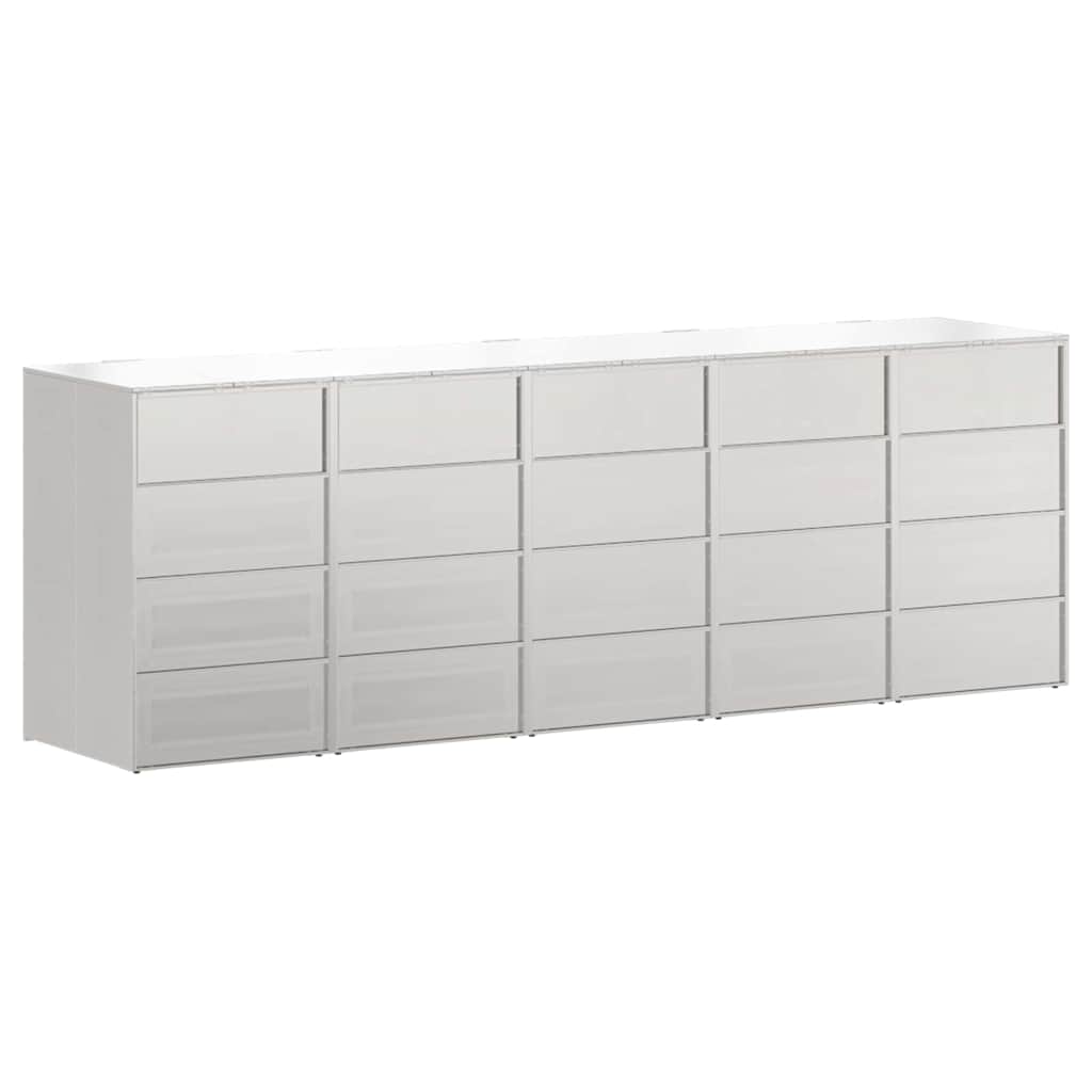 Wheelie Bin Storage for 5 Bins Silver 340 x 77.5 x 115.5 cm