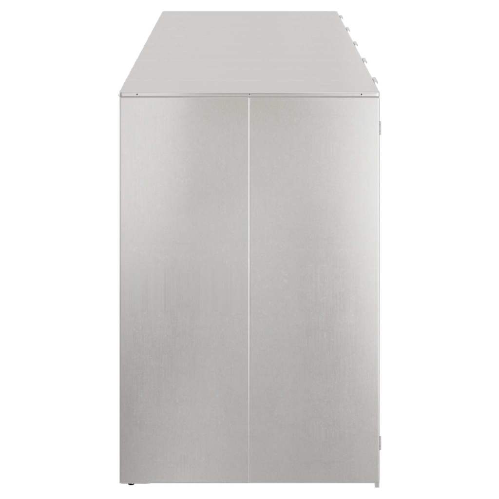 Wheelie Bin Storage for 5 Bins Silver 340 x 77.5 x 115.5 cm