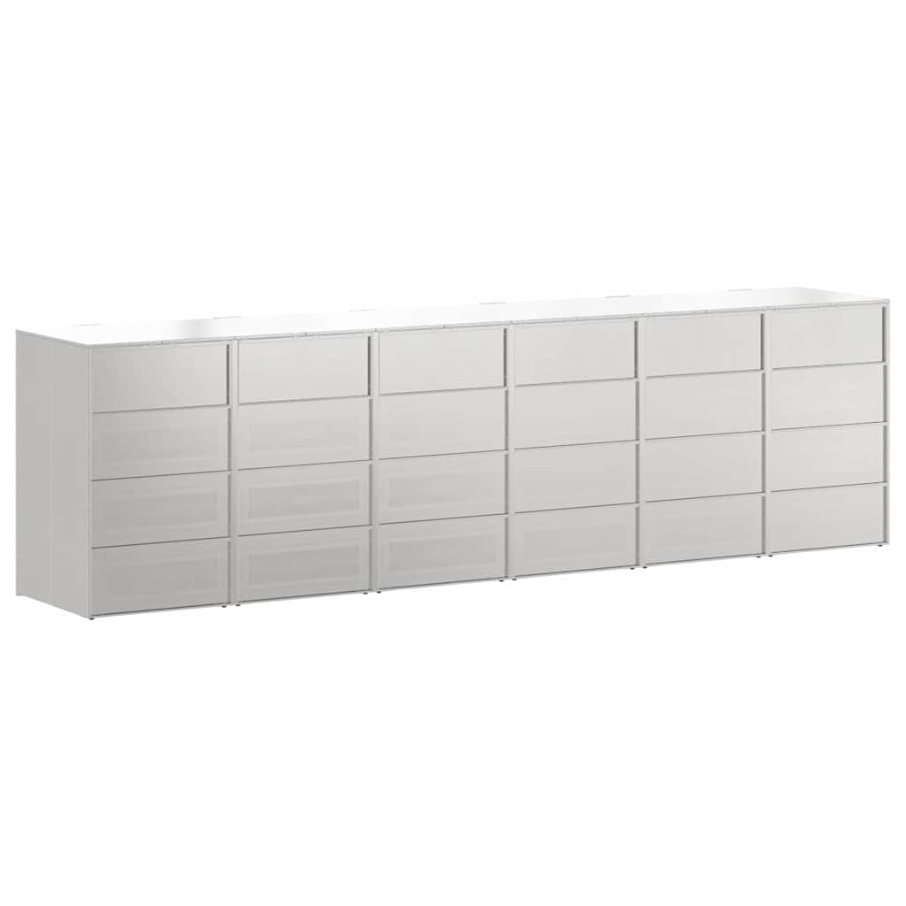 Wheelie Bin Storage for 6 Bins Silver 408 x 77.5 x 115.5 cm