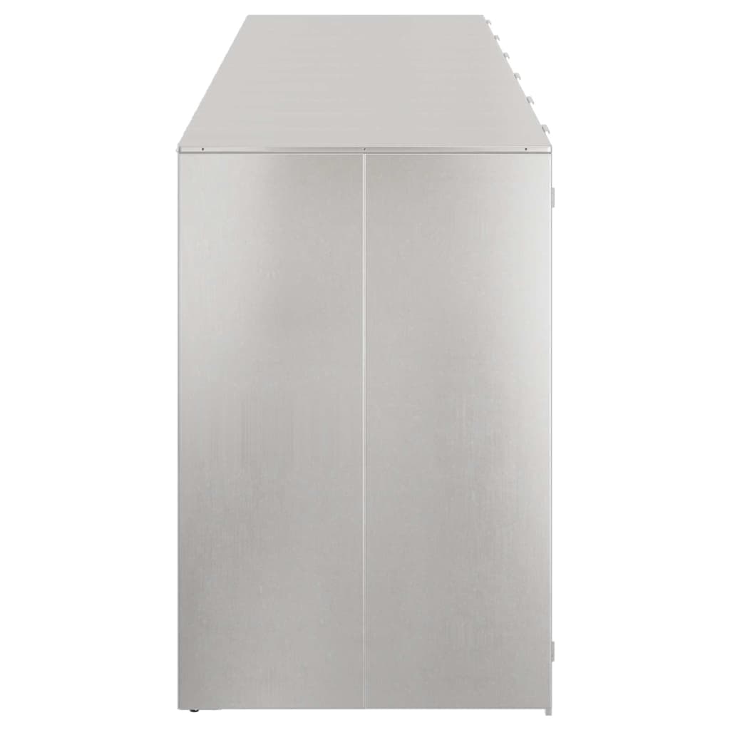 Wheelie Bin Storage for 6 Bins Silver 408 x 77.5 x 115.5 cm