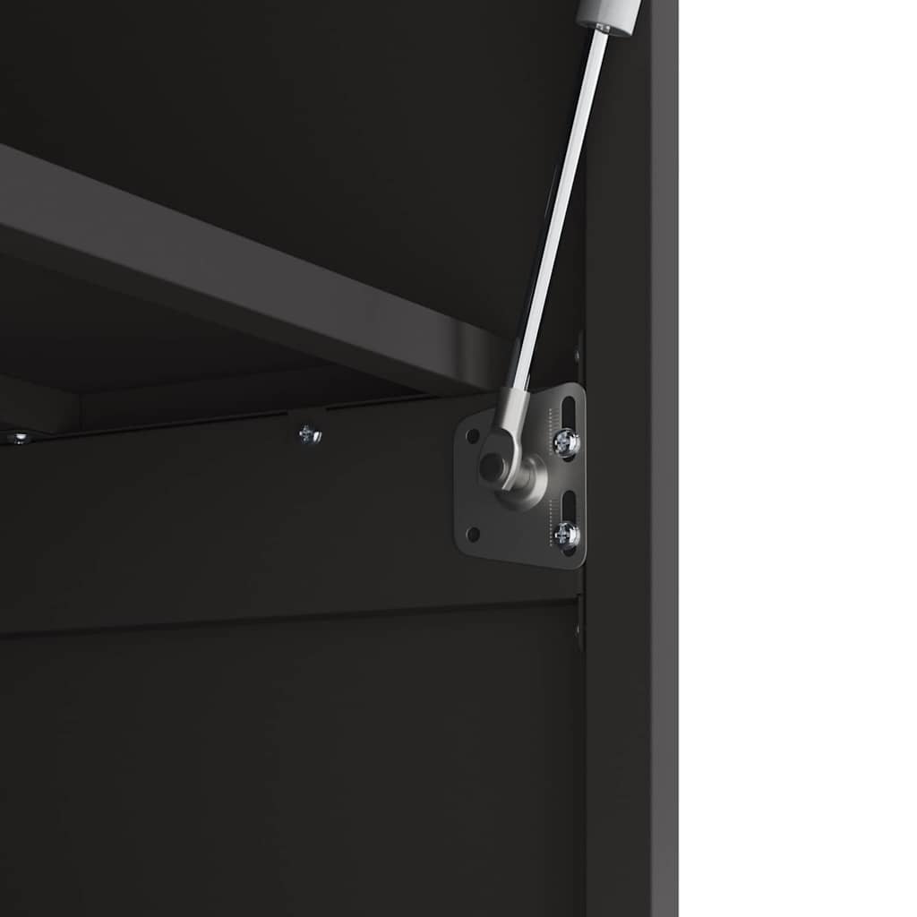 Wall Cabinet for Garage with Gas-lift Door Black