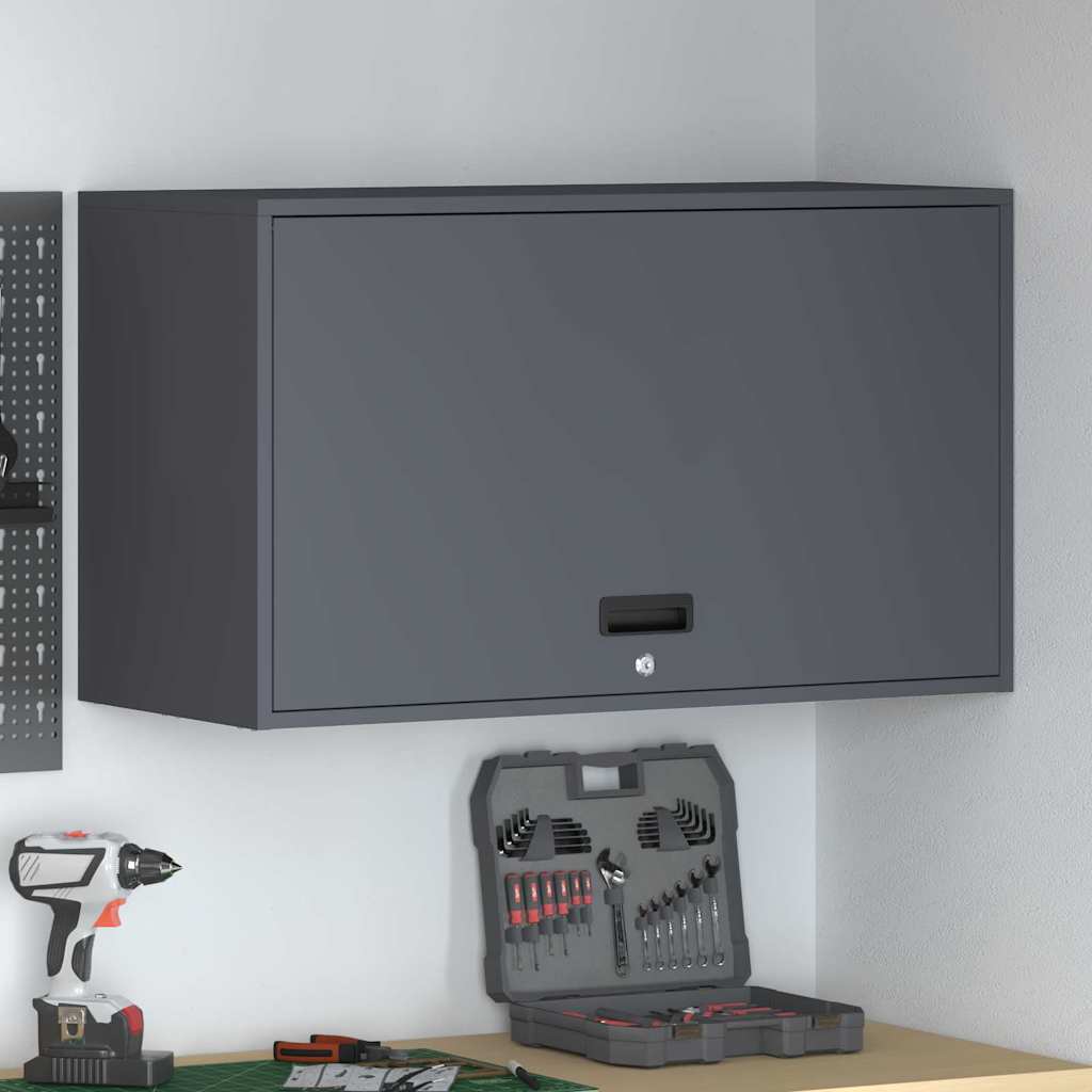 Wall Cabinet for Garage with Gas-lift Door Anthracite