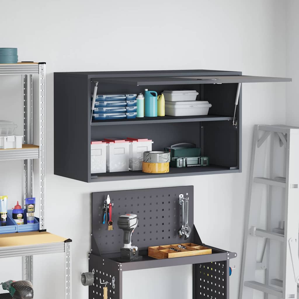 Wall Cabinet for Garage with Gas-lift Door Anthracite