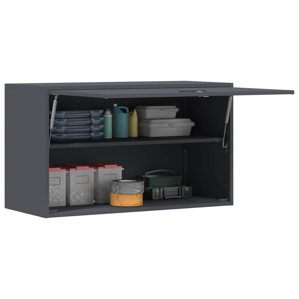 Wall Cabinet for Garage with Gas-lift Door Anthracite