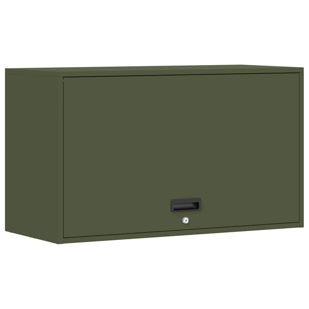 Wall Cabinet for Garage with Gas-lift Door Olive green