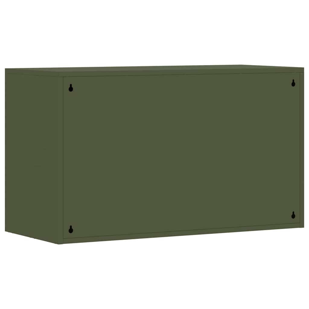 Wall Cabinet for Garage with Gas-lift Door Olive green