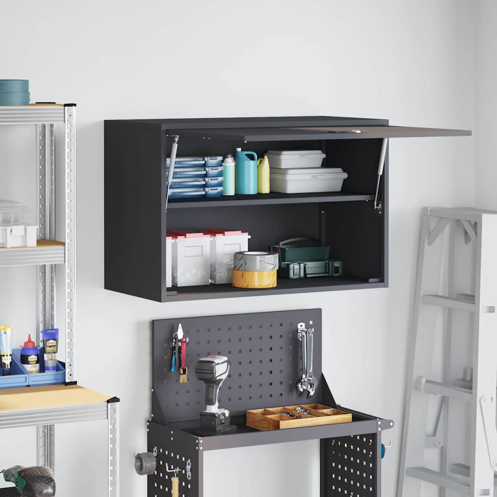 Wall Cabinet for Garage with Gas-lift Door Anthracite