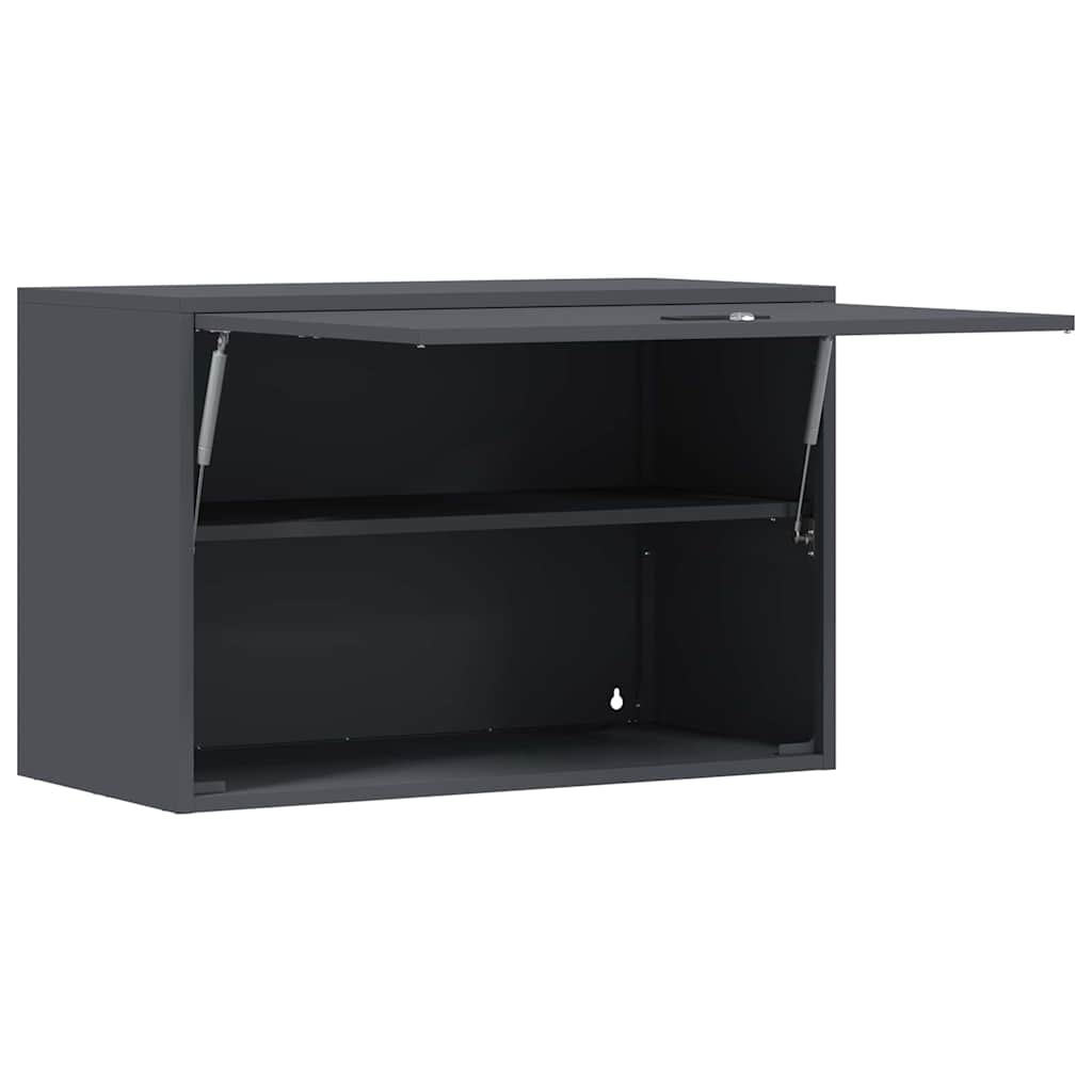 Wall Cabinet for Garage with Gas-lift Door Anthracite