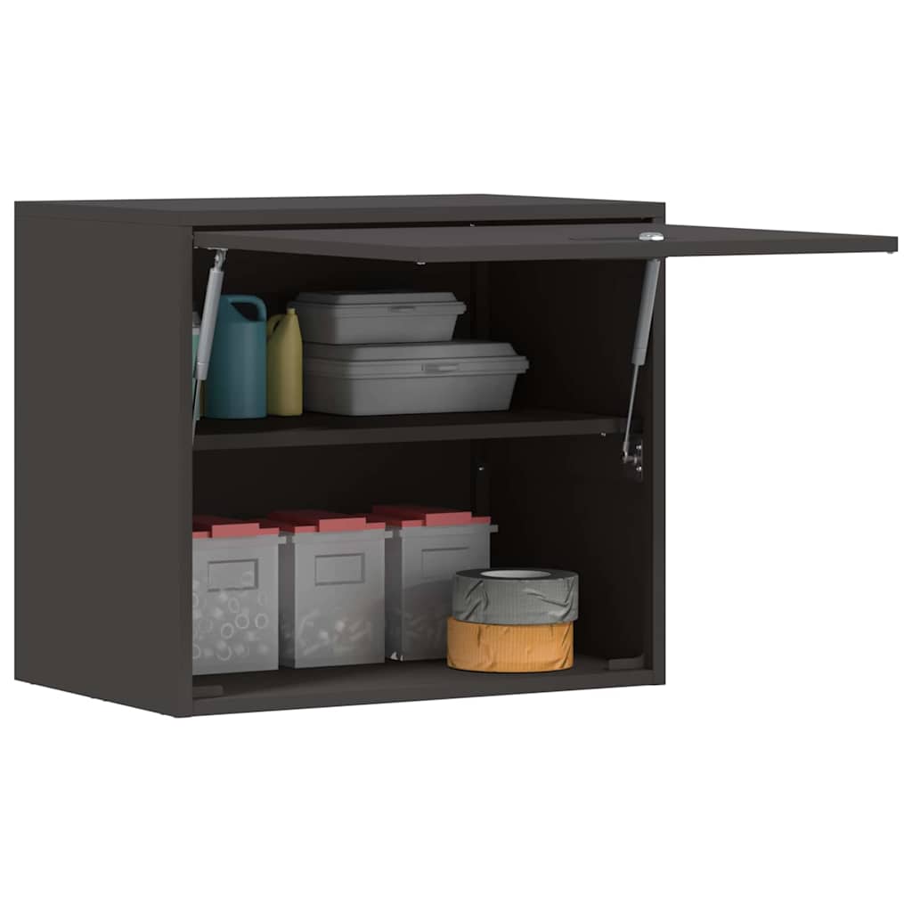 Wall Cabinet for Garage with Gas-lift Door Black