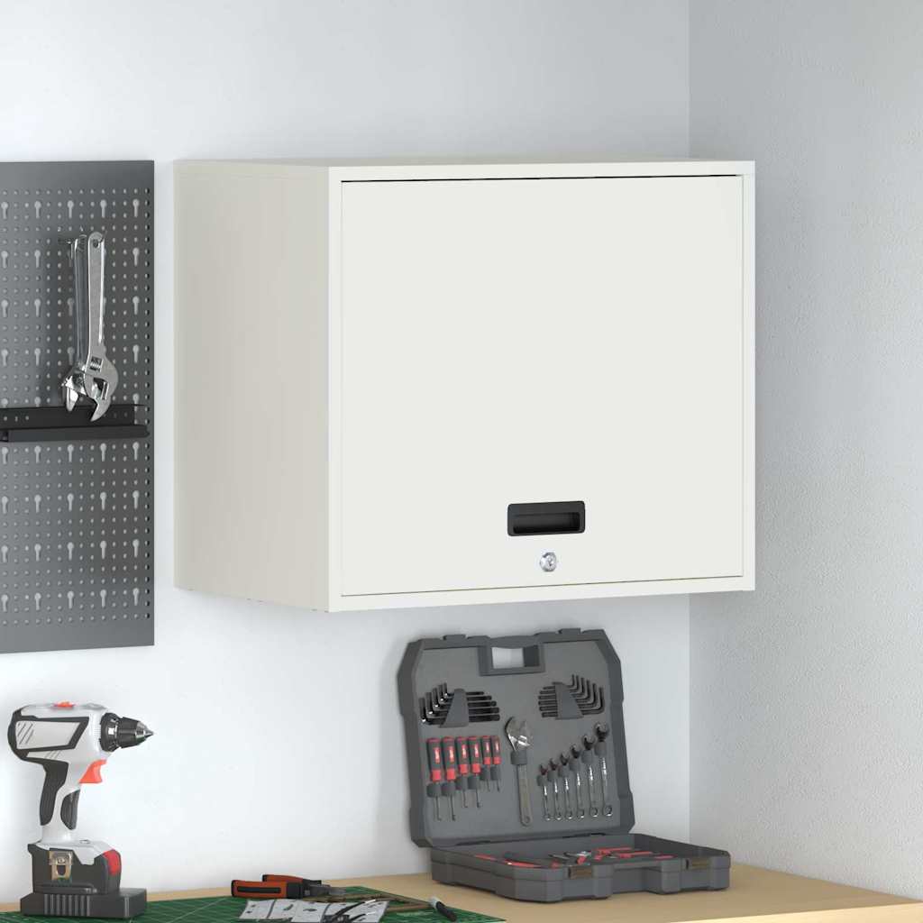 Wall Cabinet for Garage with Gas-lift Door White