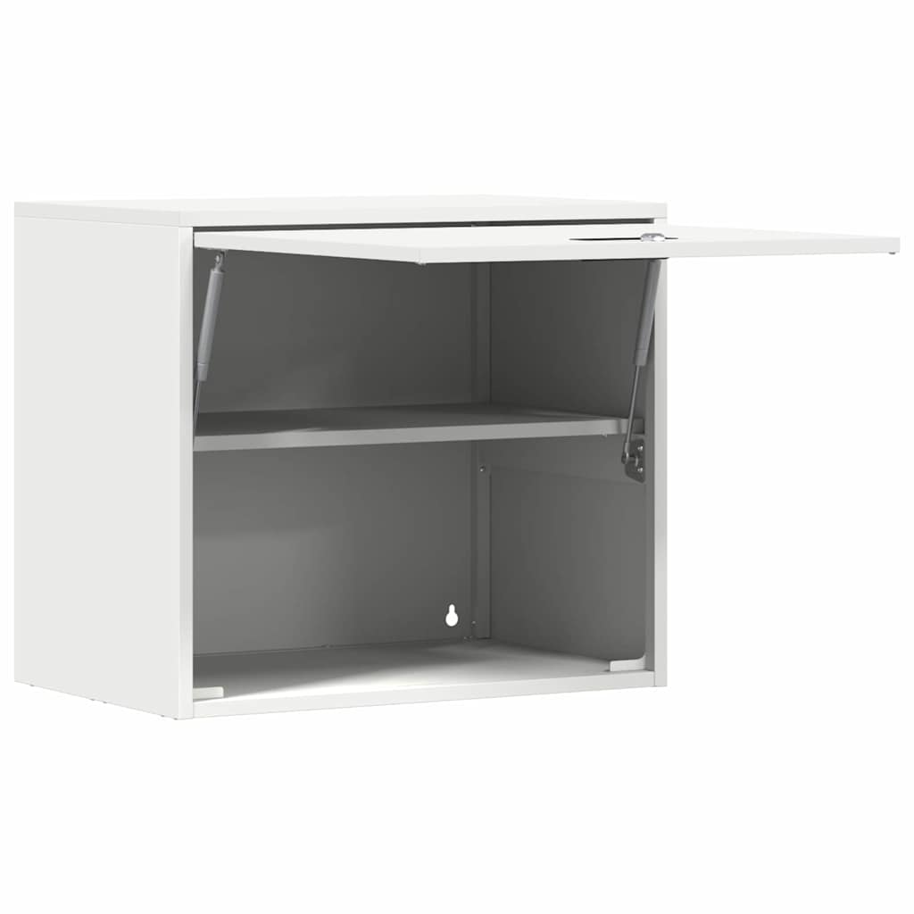 Wall Cabinet for Garage with Gas-lift Door White