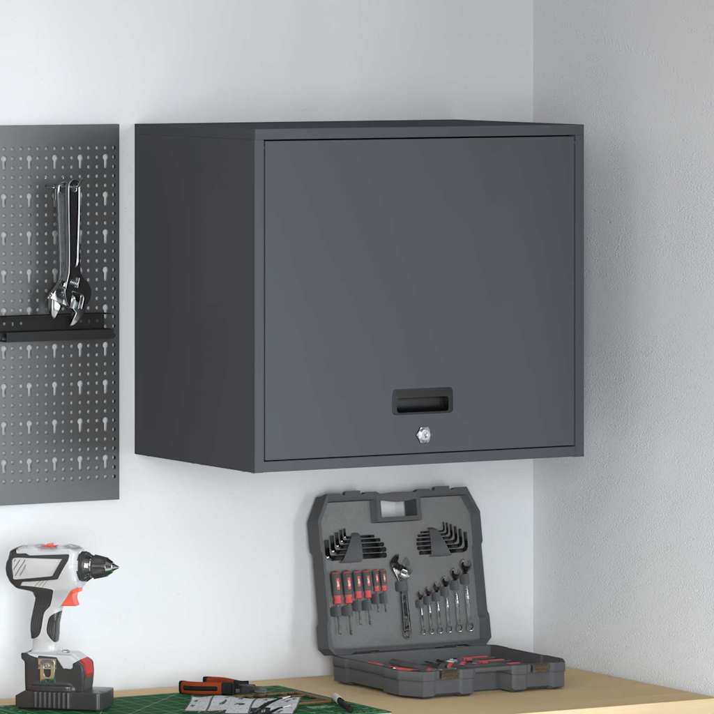 Wall Cabinet for Garage with Gas-lift Door Anthracite