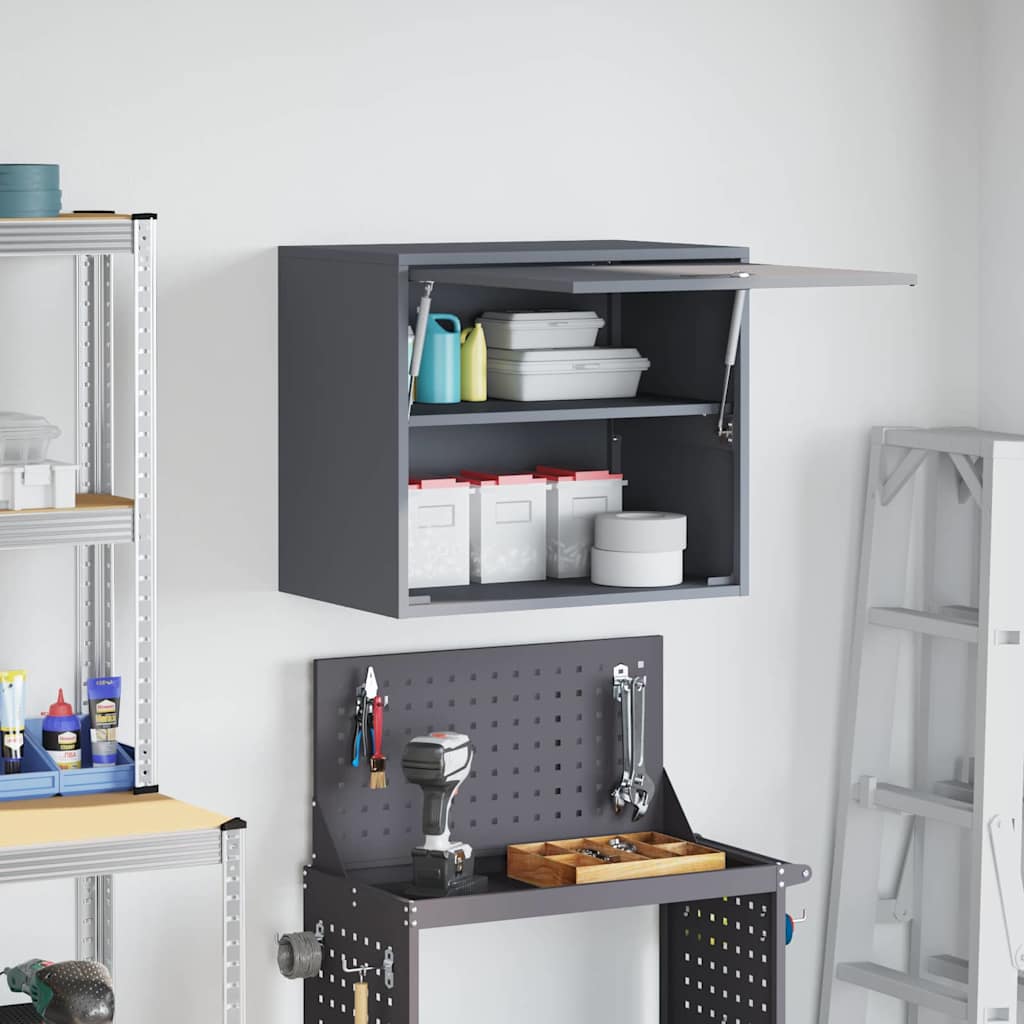 Wall Cabinet for Garage with Gas-lift Door Anthracite