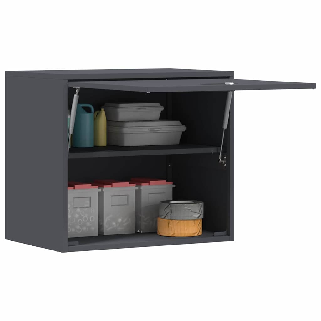 Wall Cabinet for Garage with Gas-lift Door Anthracite