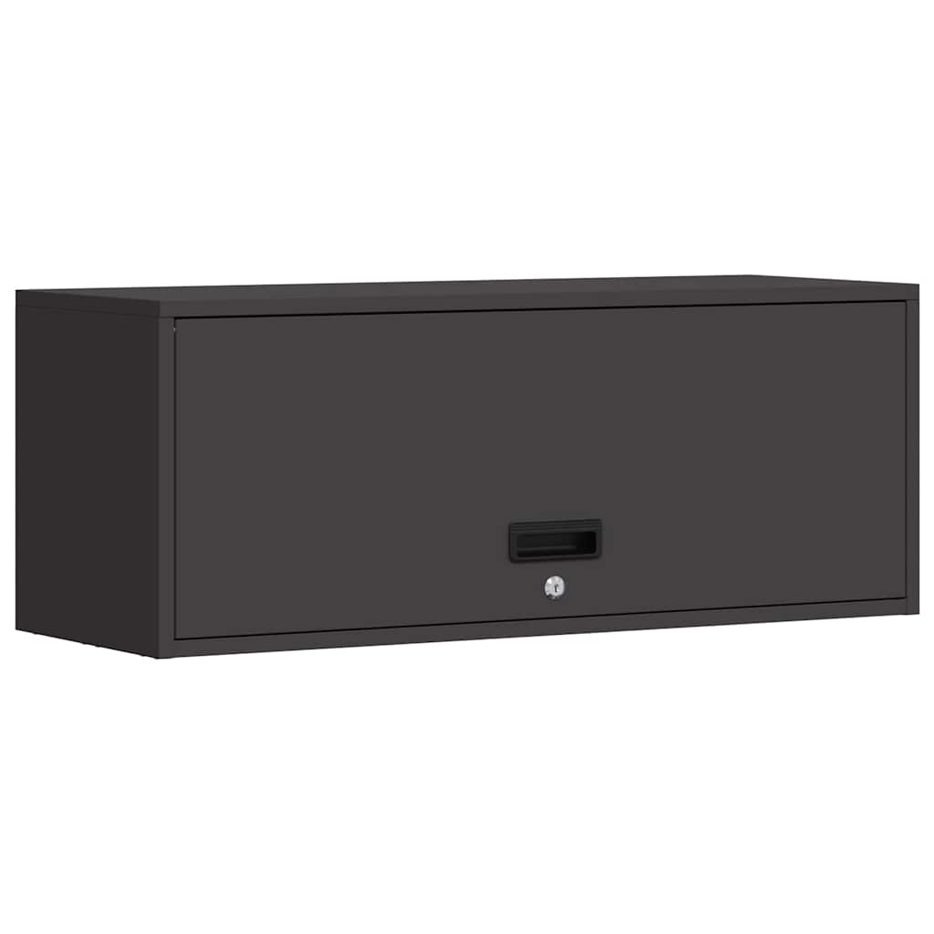Wall Cabinet for Garage with Gas-lift Door Black