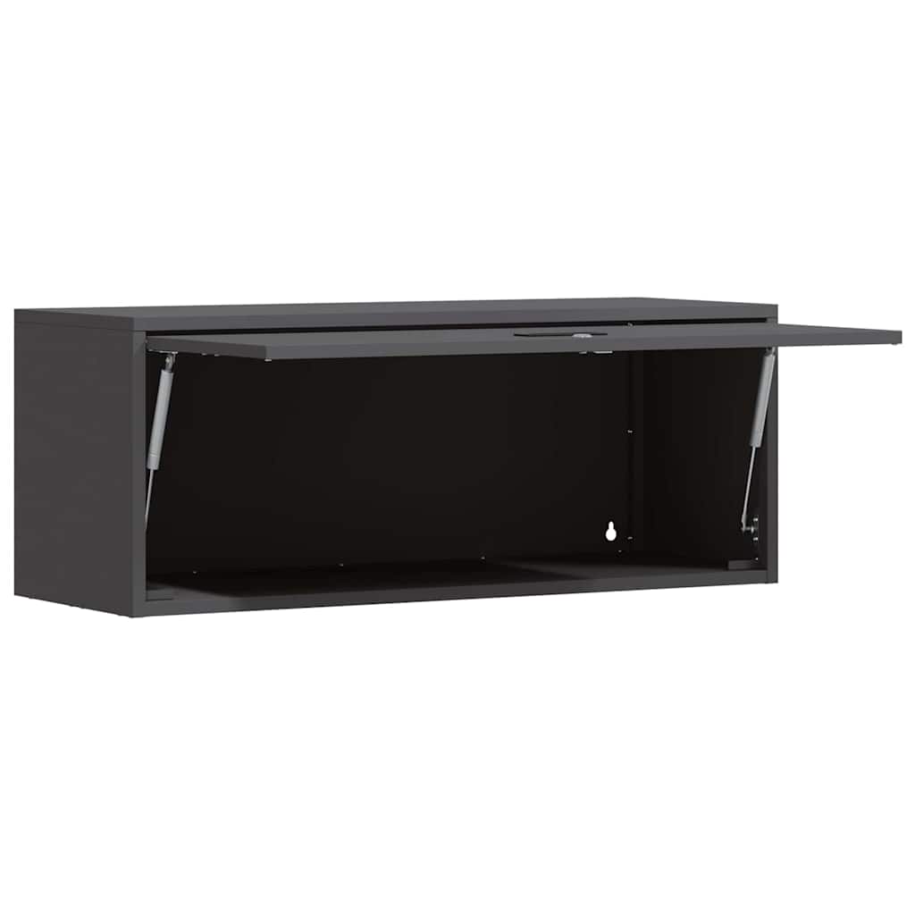Wall Cabinet for Garage with Gas-lift Door Black