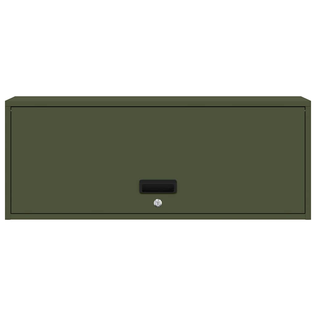 Wall Cabinet for Garage with Gas-lift Door Olive green