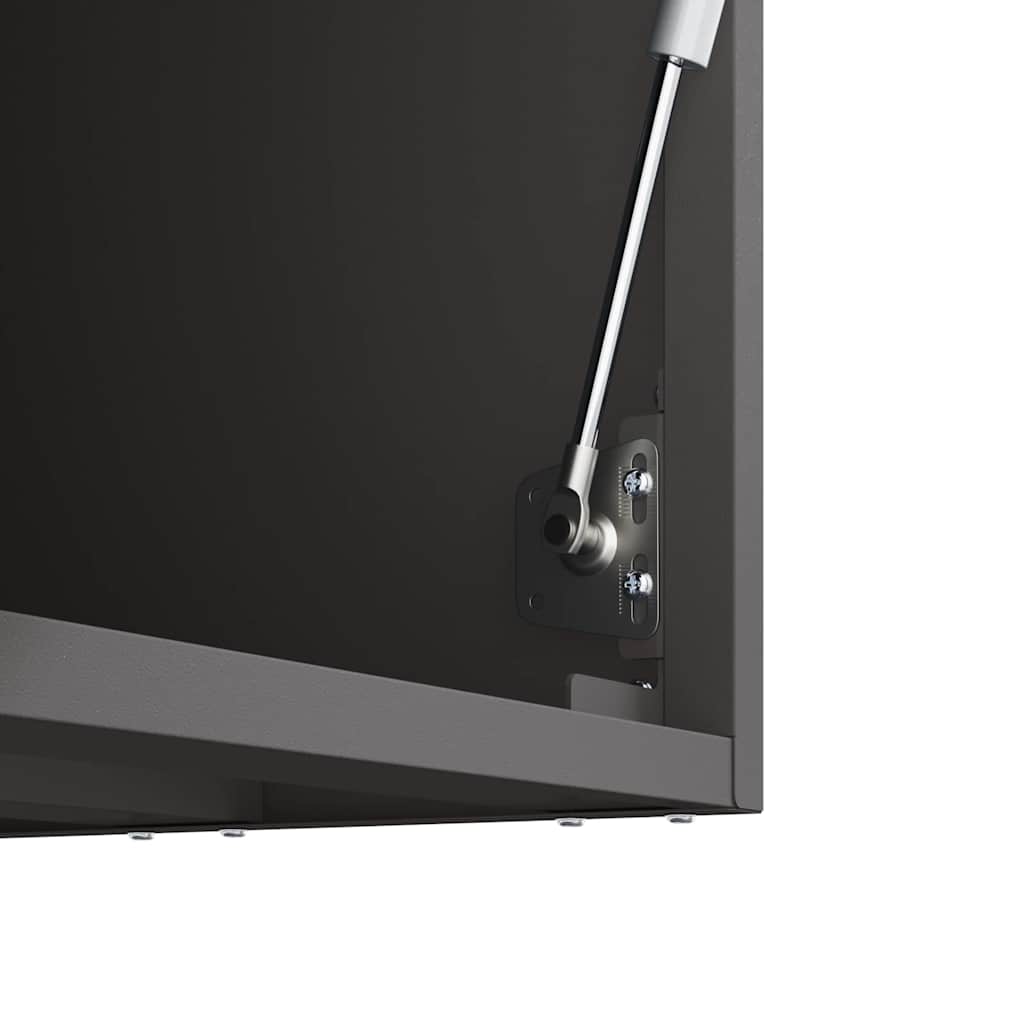 Wall Cabinet for Garage with Gas-lift Door Black