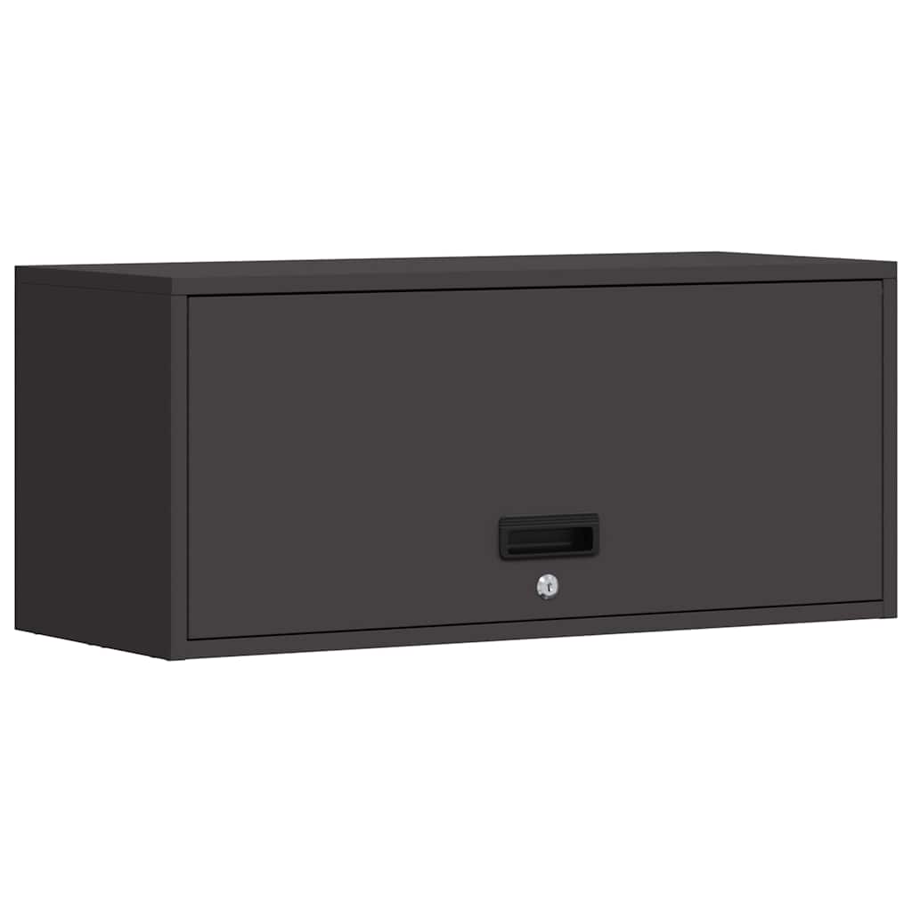 Wall Cabinet for Garage with Gas-lift Door Black