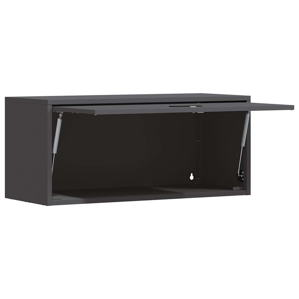 Wall Cabinet for Garage with Gas-lift Door Black