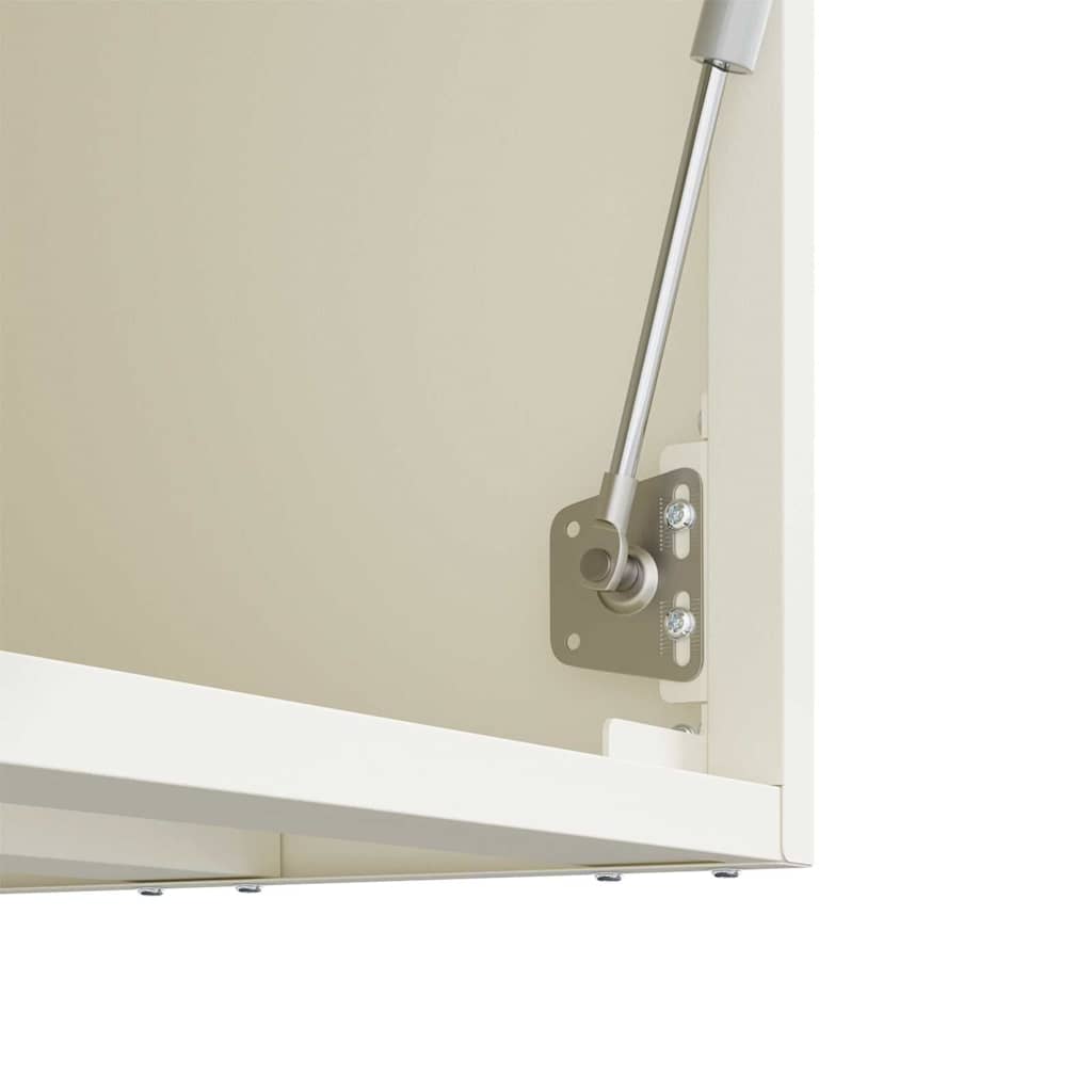 Wall Cabinet for Garage with Gas-lift Door White