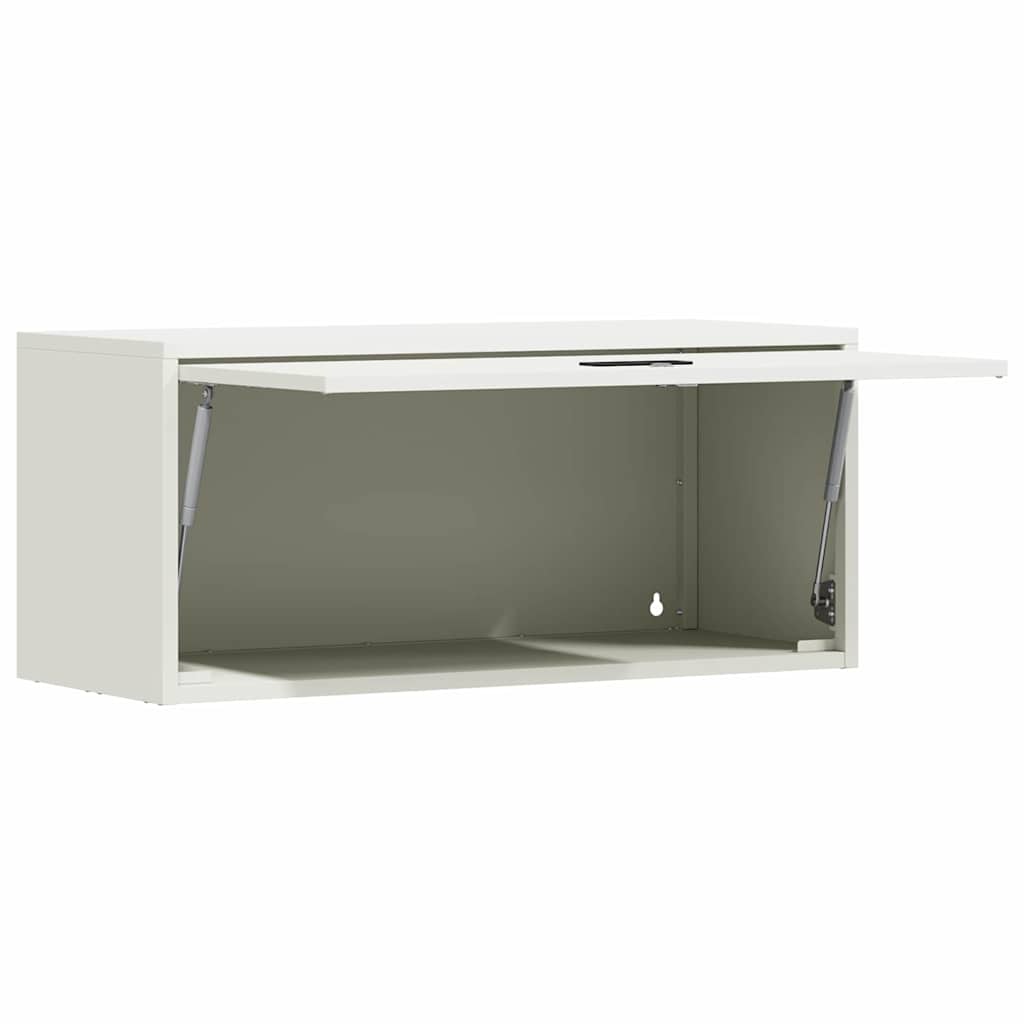 Wall Cabinet for Garage with Gas-lift Door White