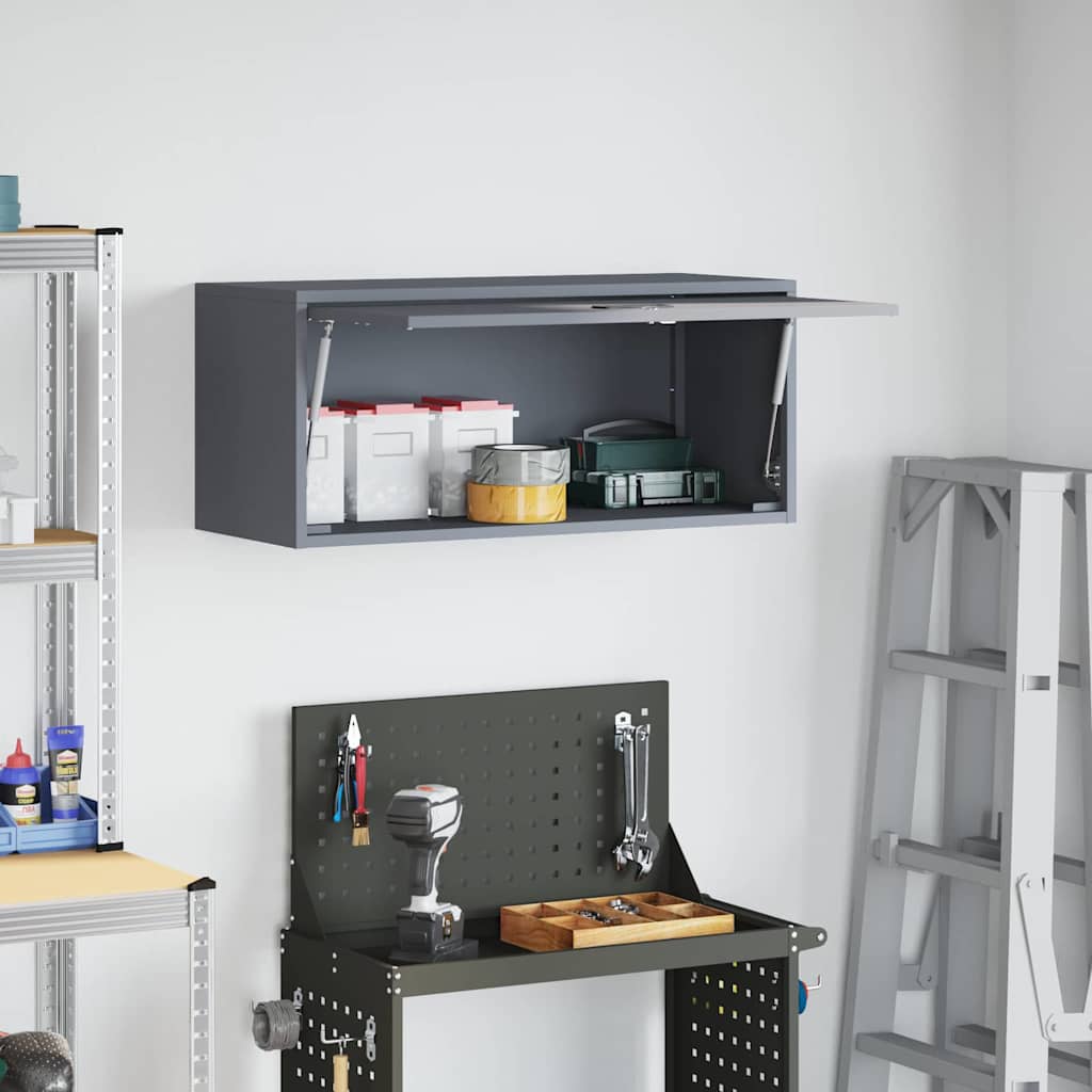 Wall Cabinet for Garage with Gas-lift Door Anthracite