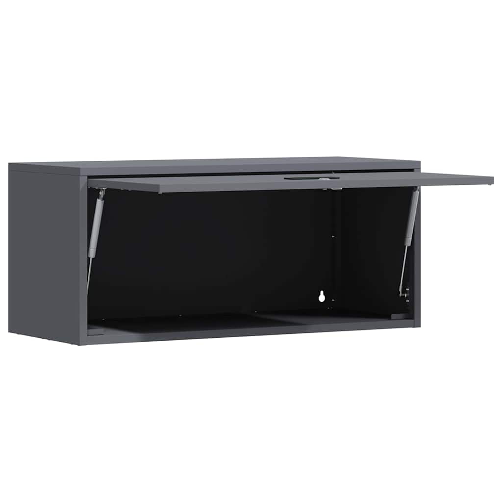 Wall Cabinet for Garage with Gas-lift Door Anthracite