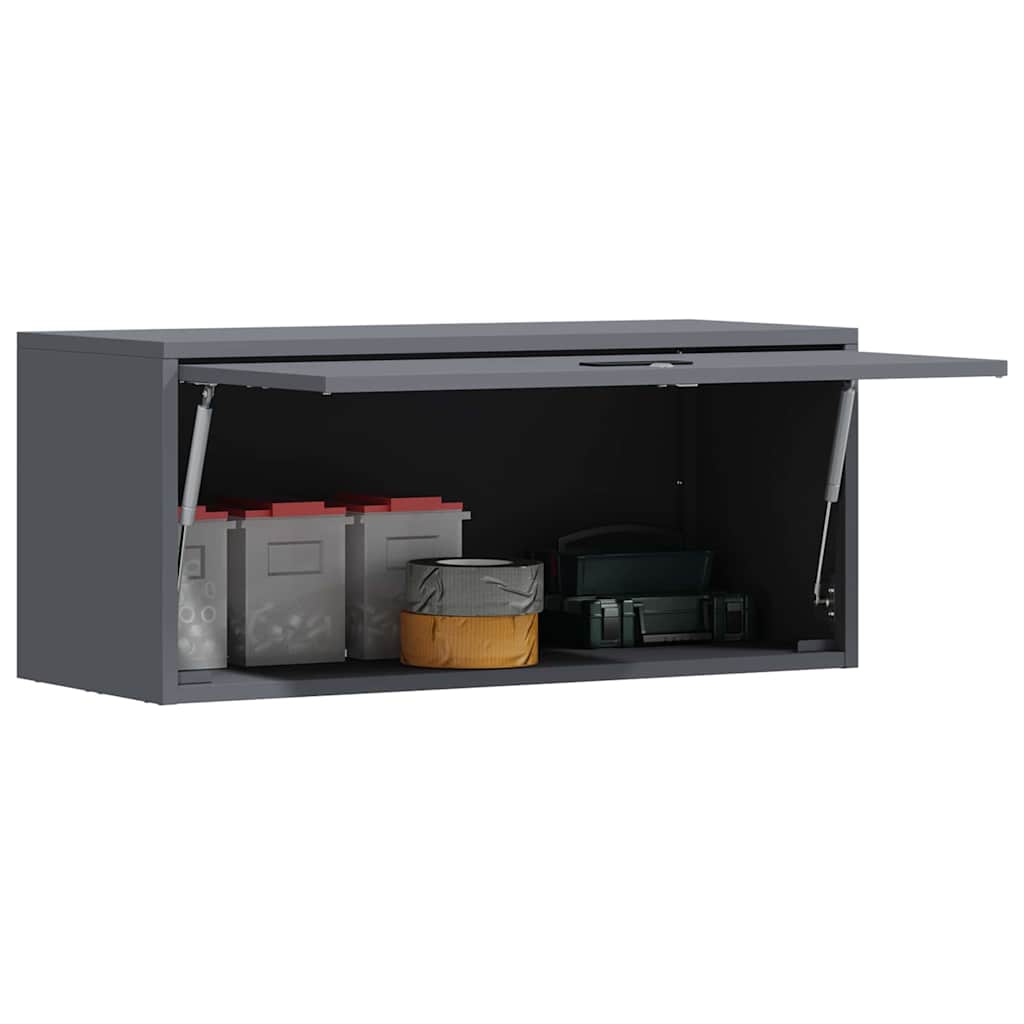 Wall Cabinet for Garage with Gas-lift Door Anthracite
