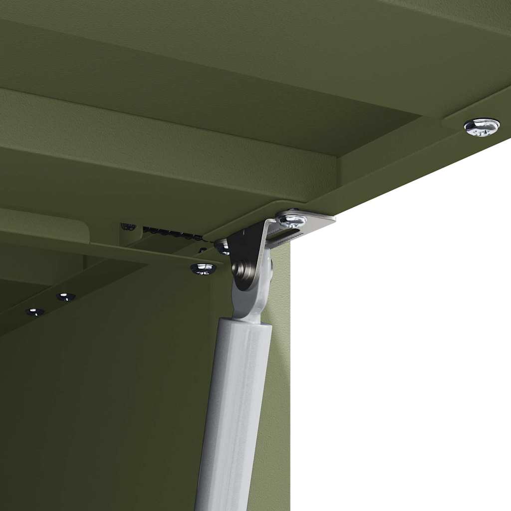 Wall Cabinet for Garage with Gas-lift Door Olive green