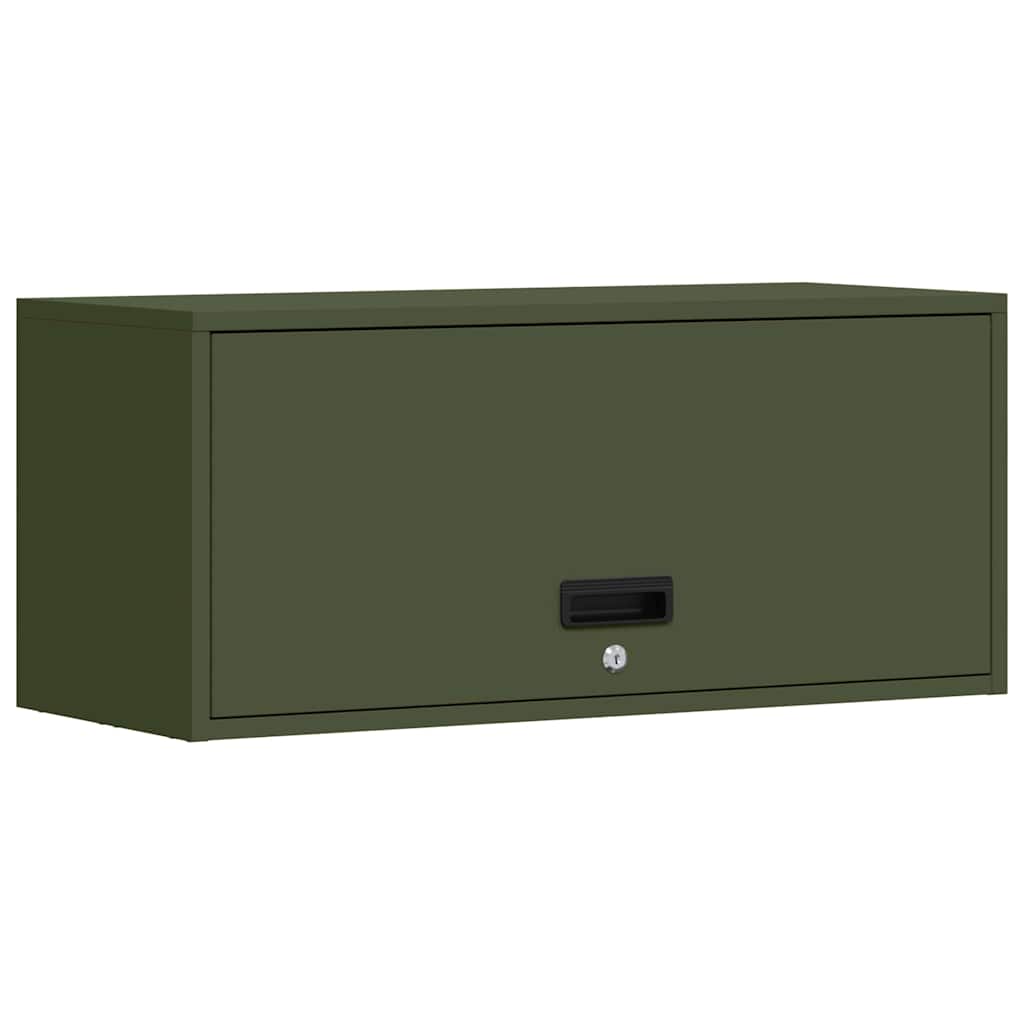 Wall Cabinet for Garage with Gas-lift Door Olive green