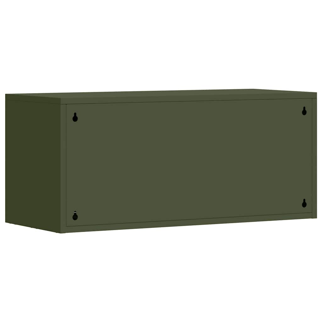 Wall Cabinet for Garage with Gas-lift Door Olive green