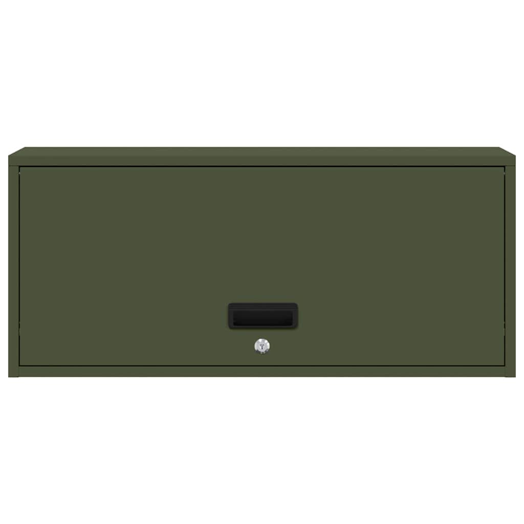 Wall Cabinet for Garage with Gas-lift Door Olive green