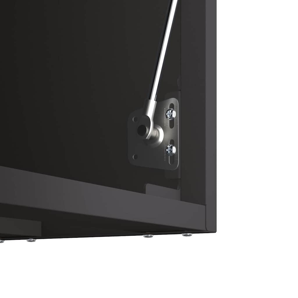 Wall Cabinet for Garage with Gas-lift Door Black