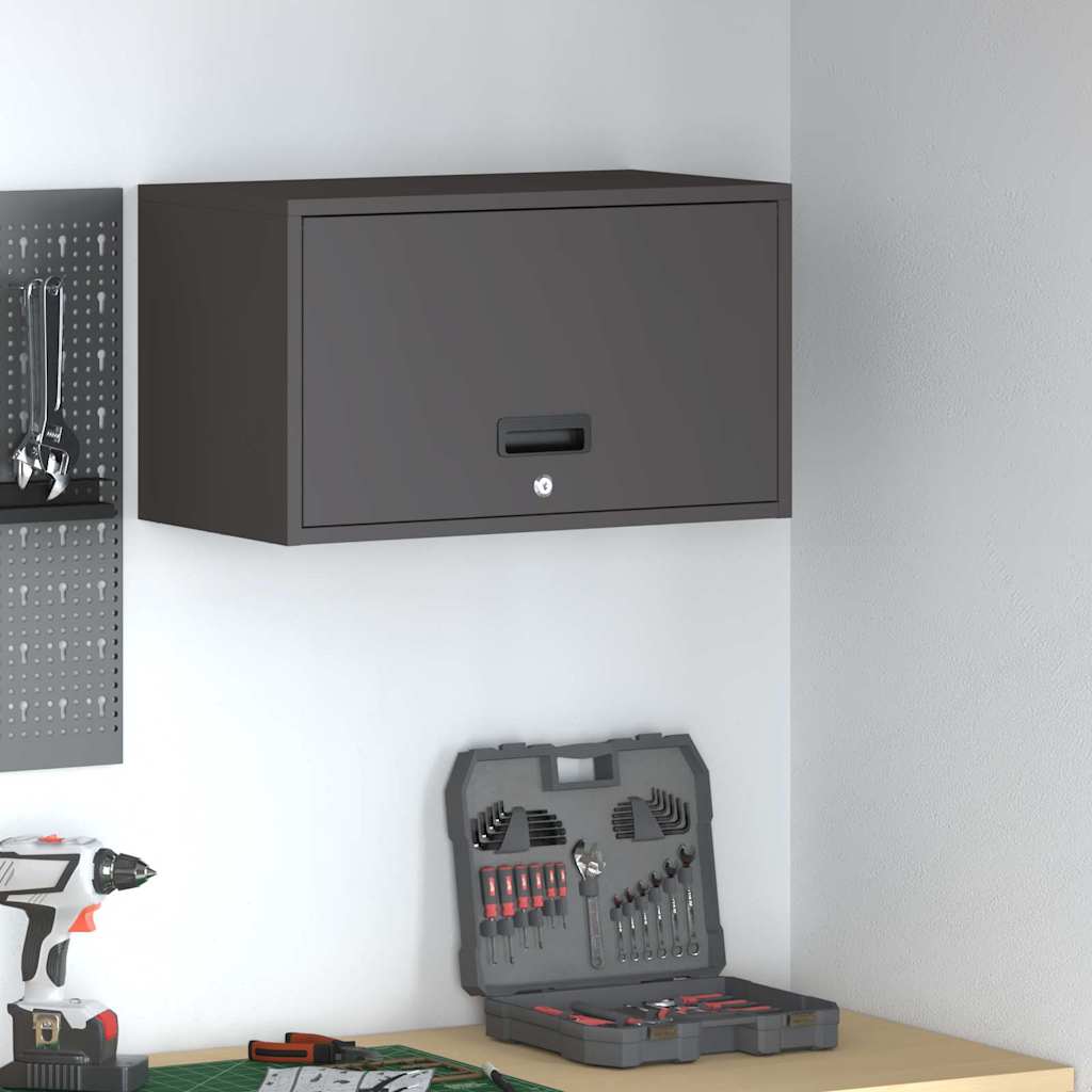 Wall Cabinet for Garage with Gas-lift Door Black