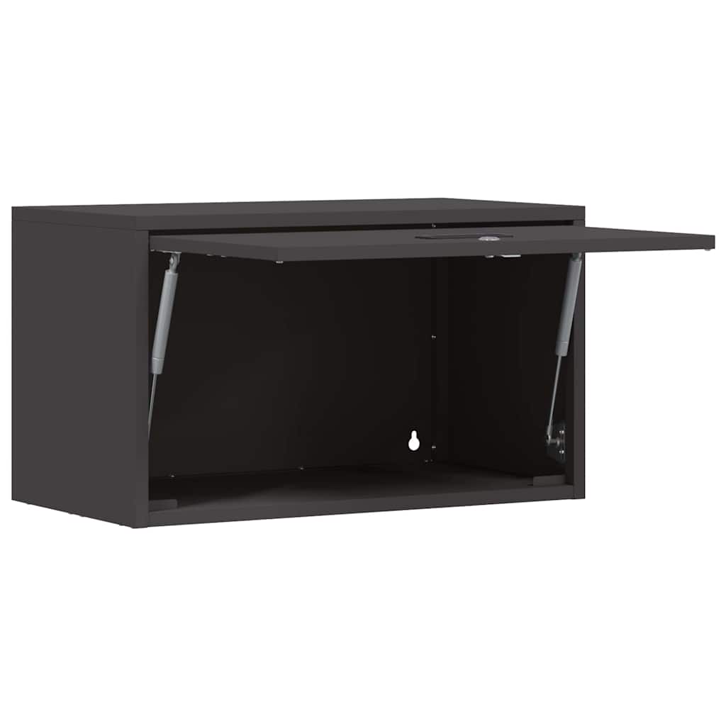 Wall Cabinet for Garage with Gas-lift Door Black