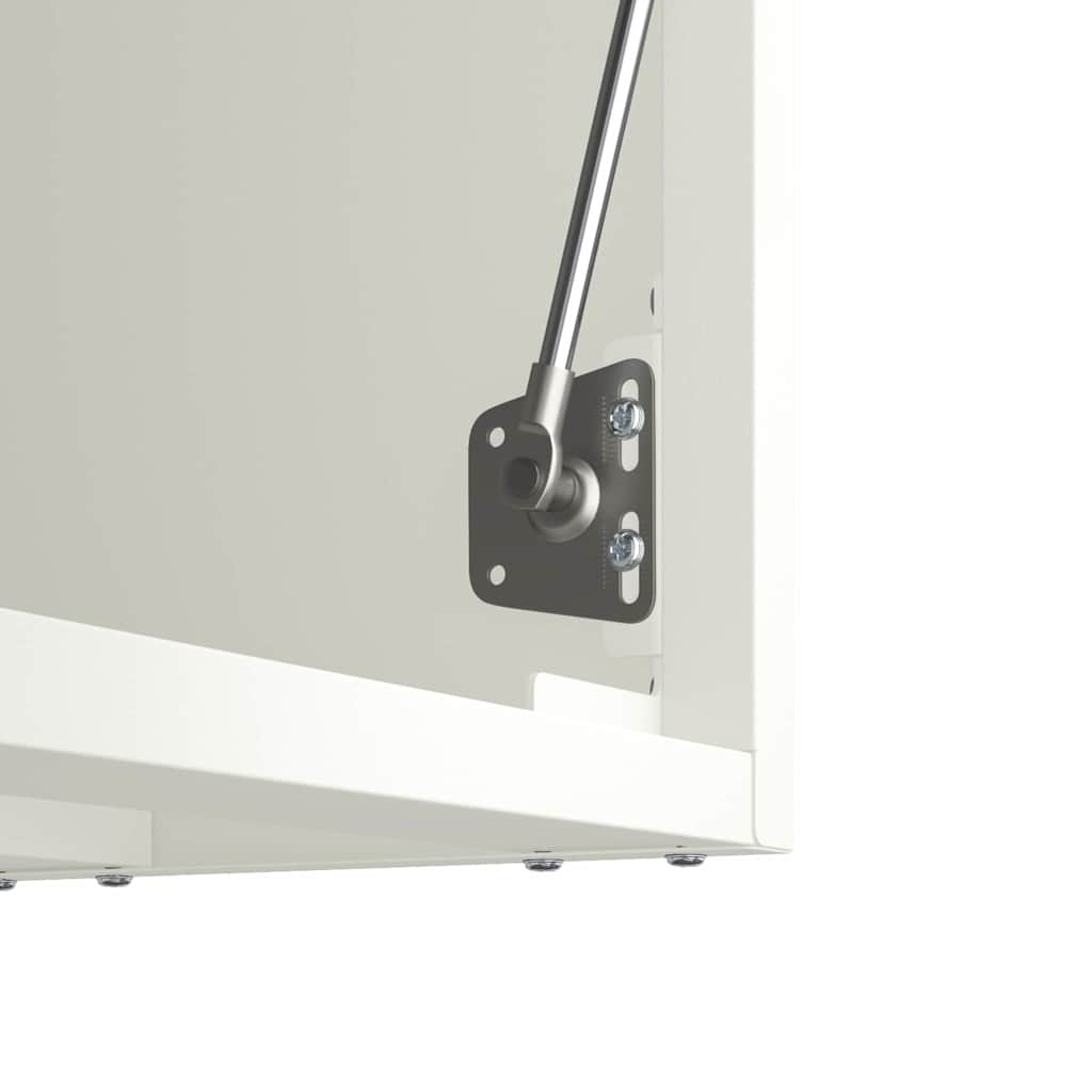 Wall Cabinet for Garage with Gas-lift Door White