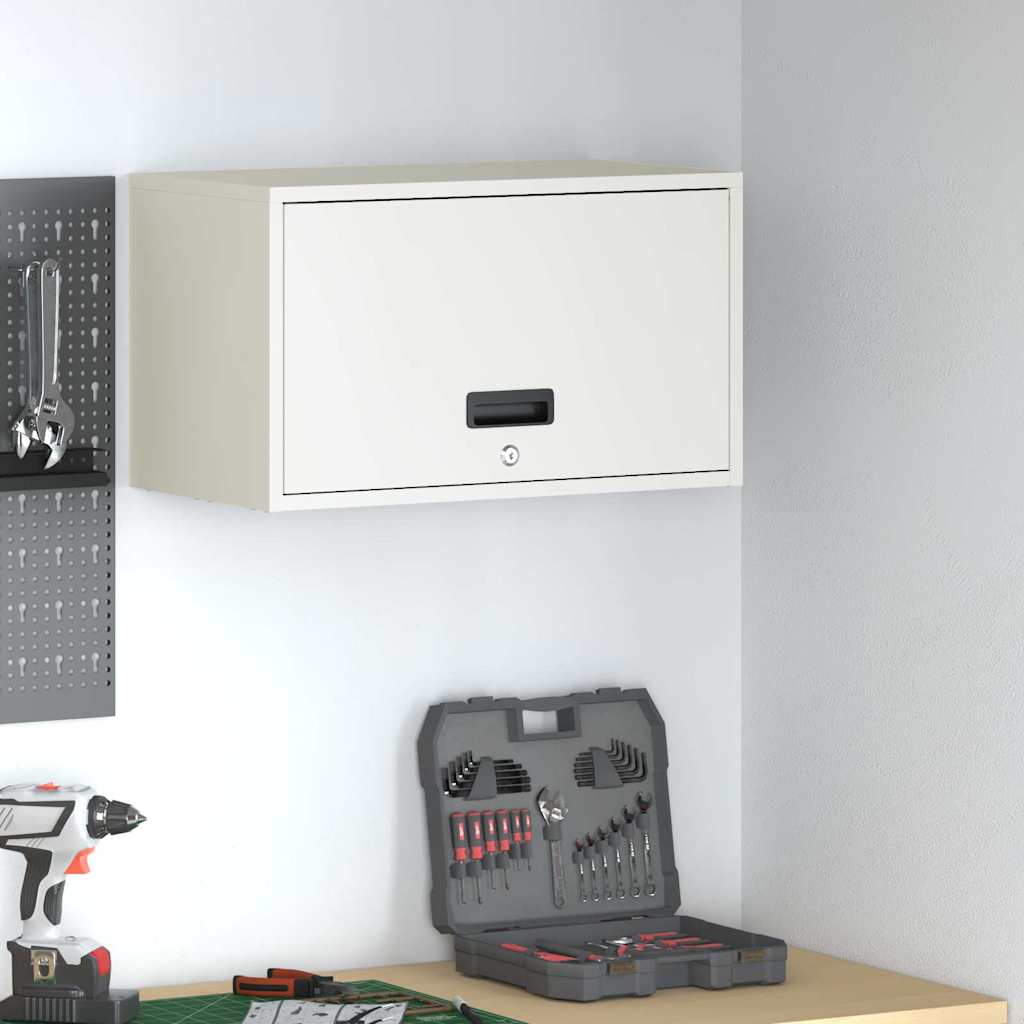 Wall Cabinet for Garage with Gas-lift Door White